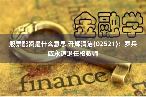 股票配资是什么意思 升辉清洁(02521)：罗兵咸永道退任核数师