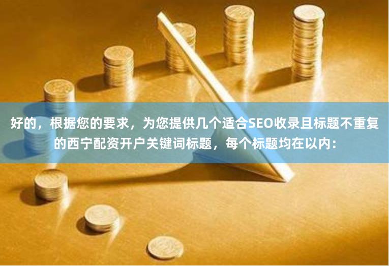 好的，根据您的要求，为您提供几个适合SEO收录且标题不重复的西宁配资开户关键词标题，每个标题均在以内：